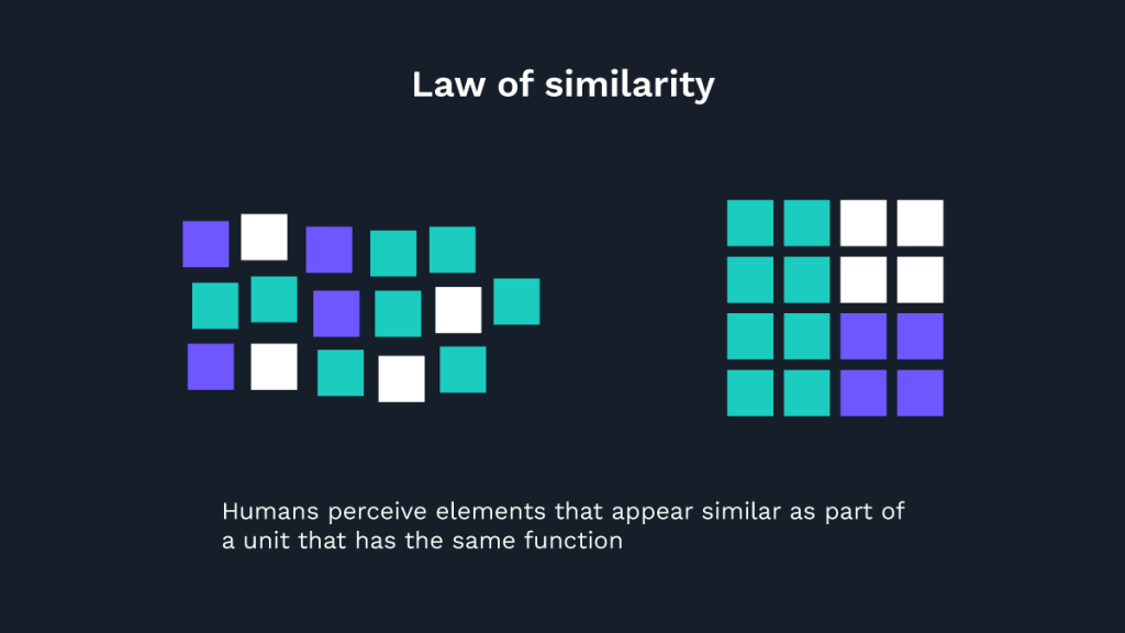 UX laws: law of similarity