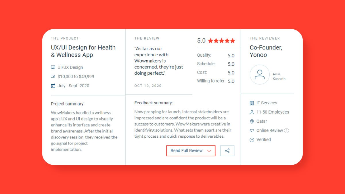 UX - client review in clutch