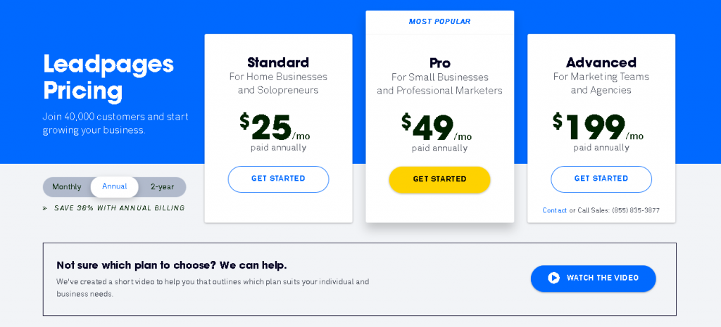 Leadpages landing page