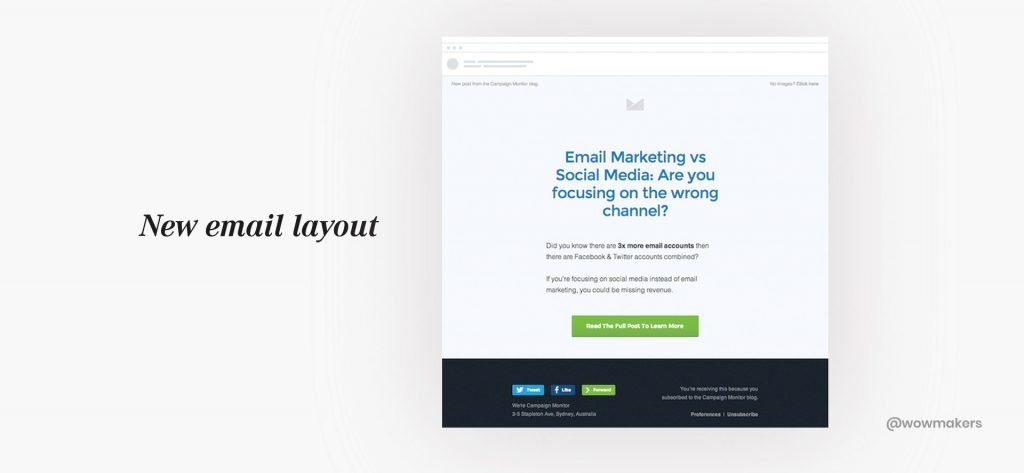Email layout