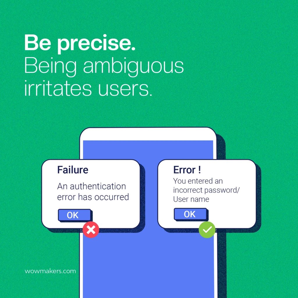 How to Design User-friendly Error Messages - being precise