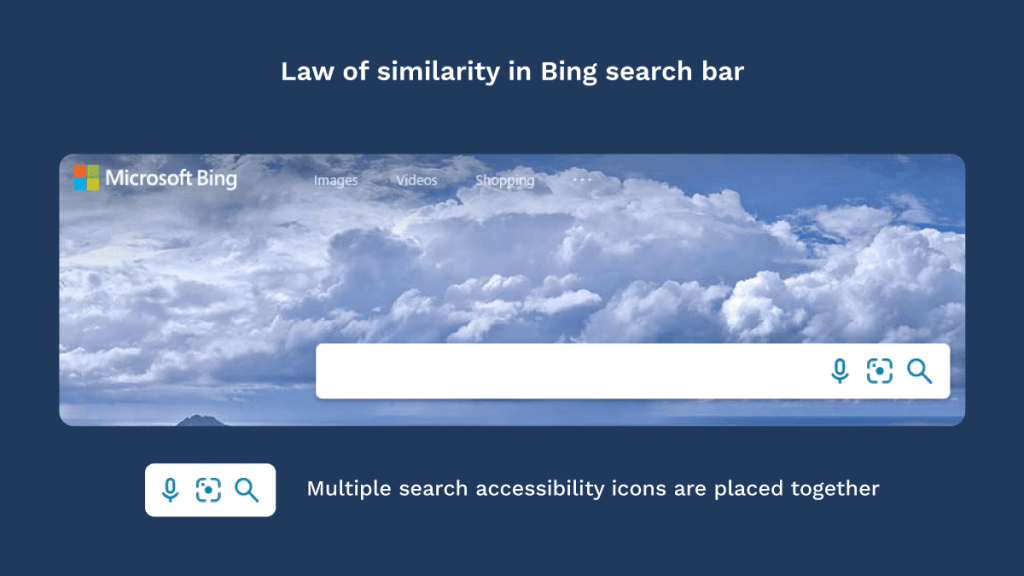 Bing search bar - law of similarity