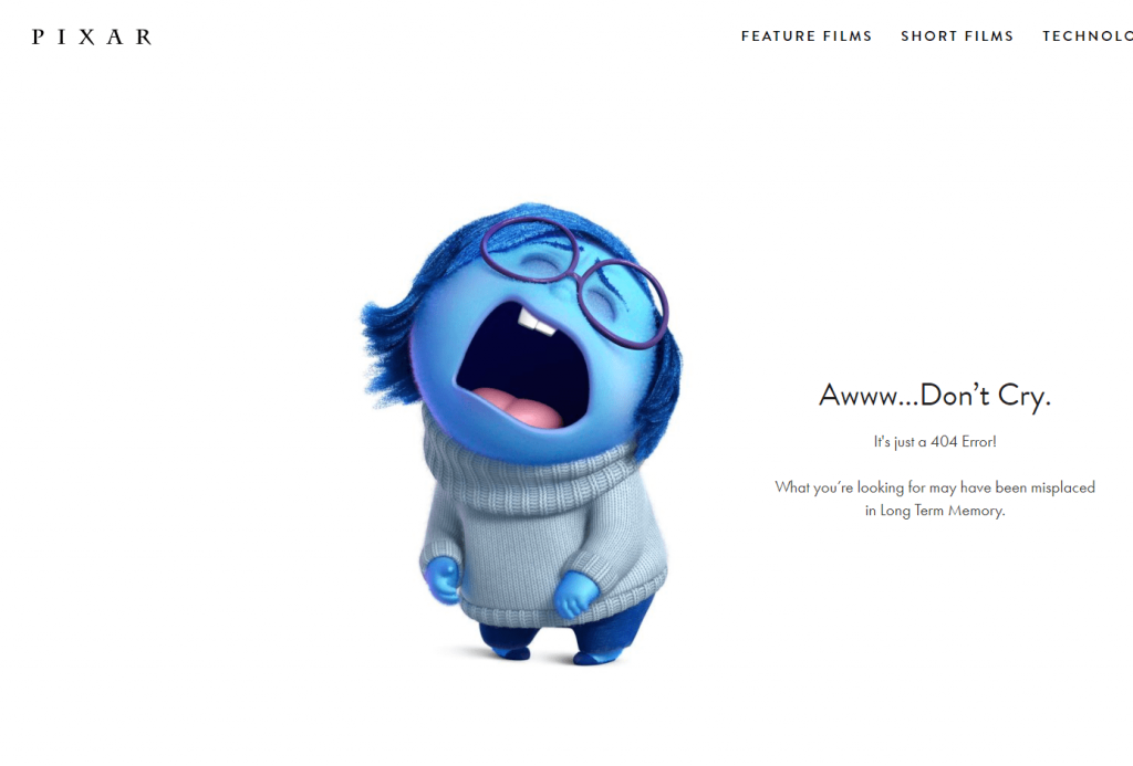 Pixar 404 copy