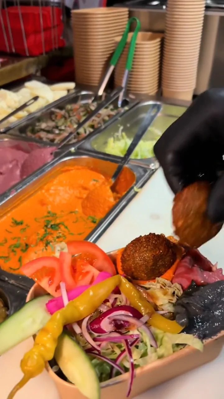 Falafel Guys food preparation at Northern Market
