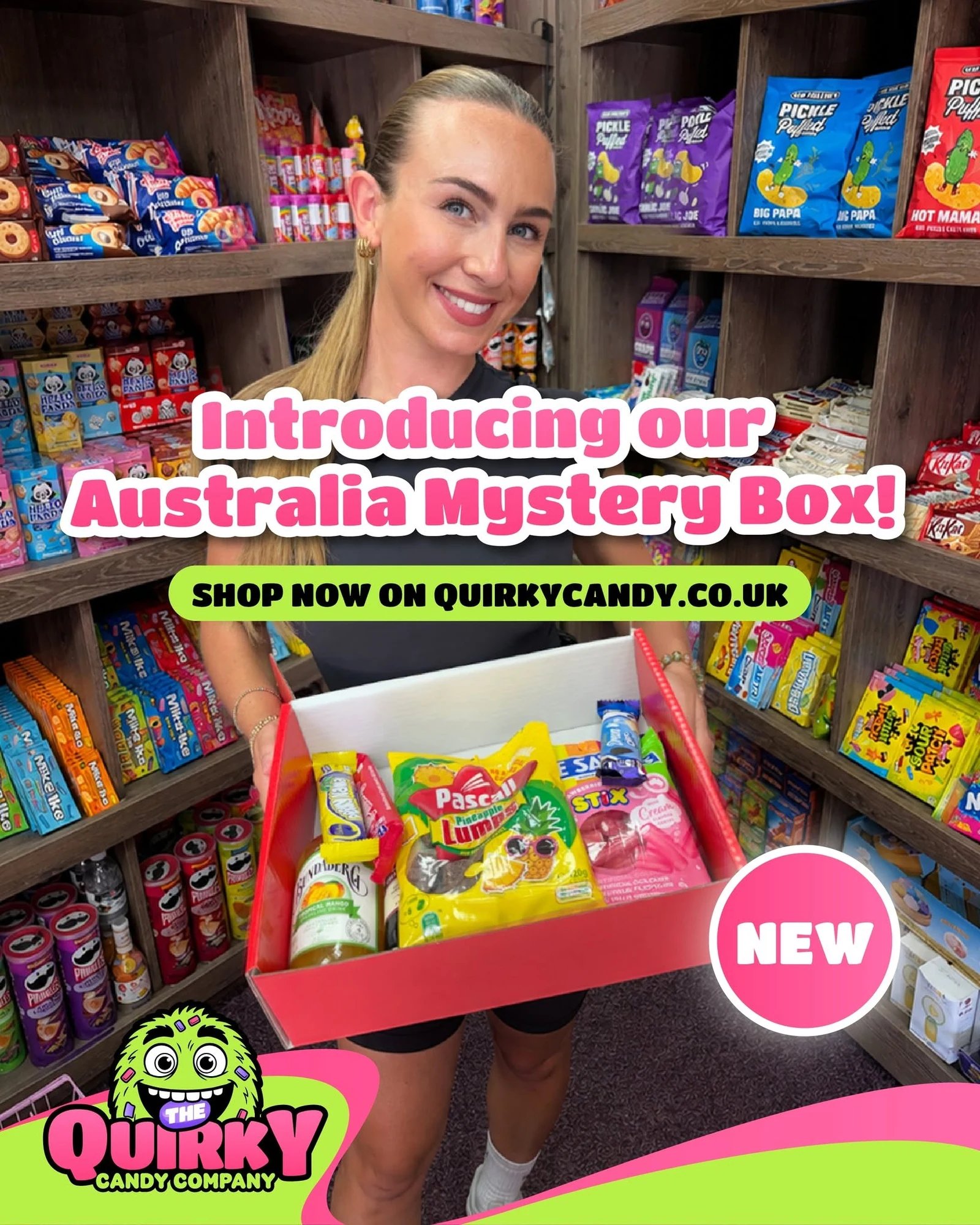 Finished Quirky Candy social artwork introducing an Australia Mystery Box