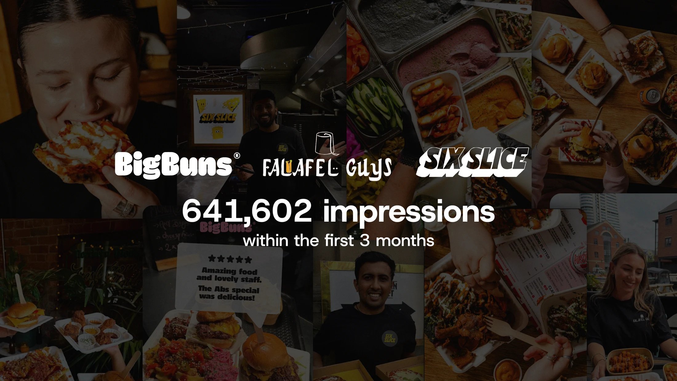 Big Buns, Falafel Guys and Six Slice: 641,602 impressions within the first three months