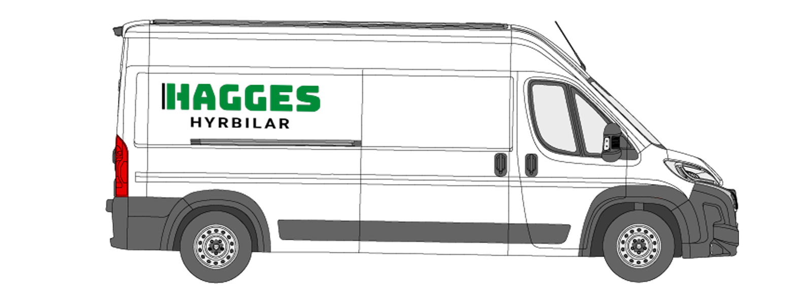 Rymlig skåpbil för stora transporter.
