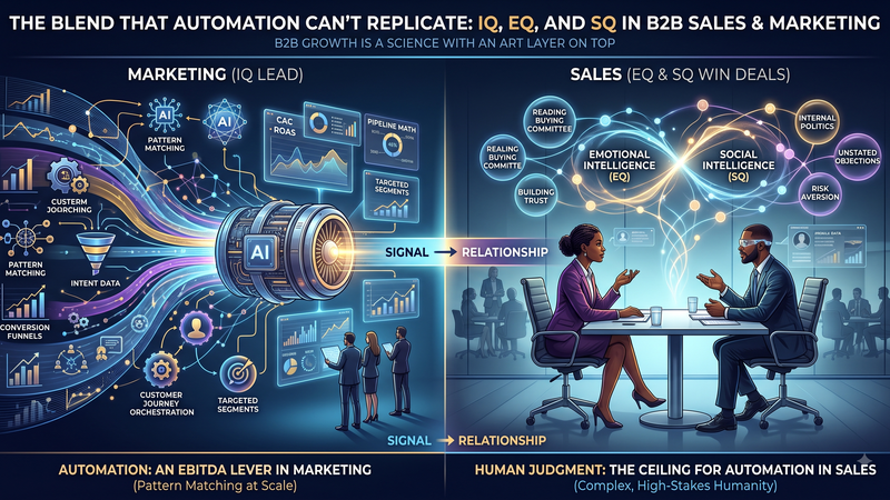 The Blend That Automation Can't Replicate: IQ, EQ, and SQ in B2B Sales & Marketing