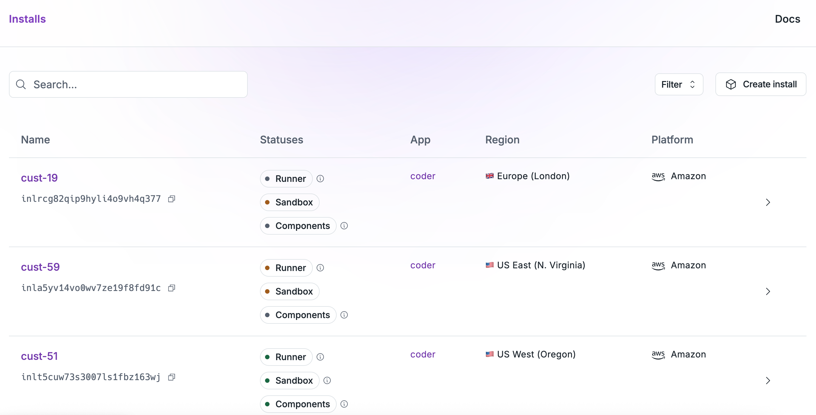 Nuon Installs of Coder