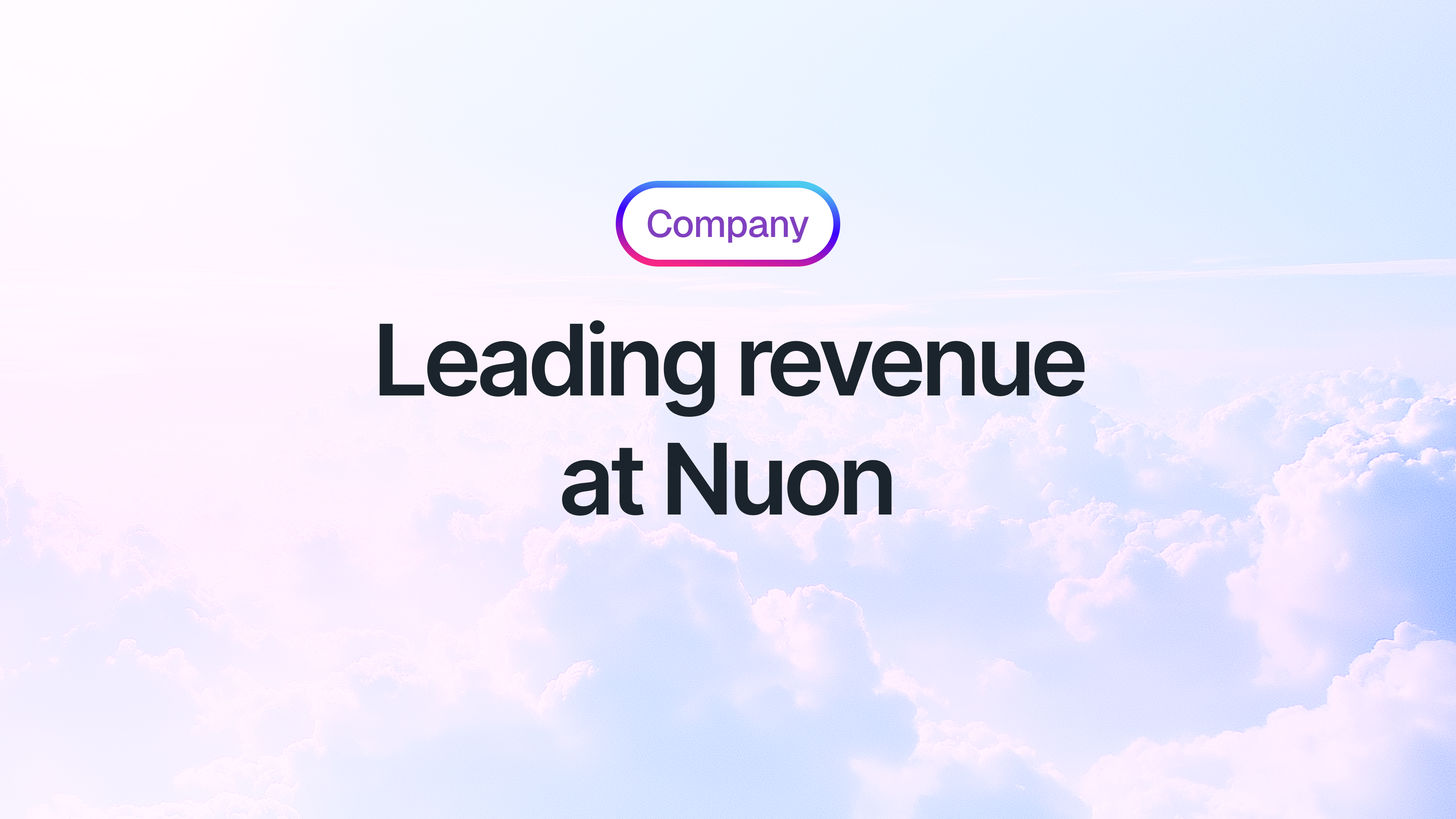 Mark Milligan, VP of Revenue, shares his views on the BYOC market opportunity, the culture fit, Nuon's customer momentum and his plans to accelerate revenue at Nuon.