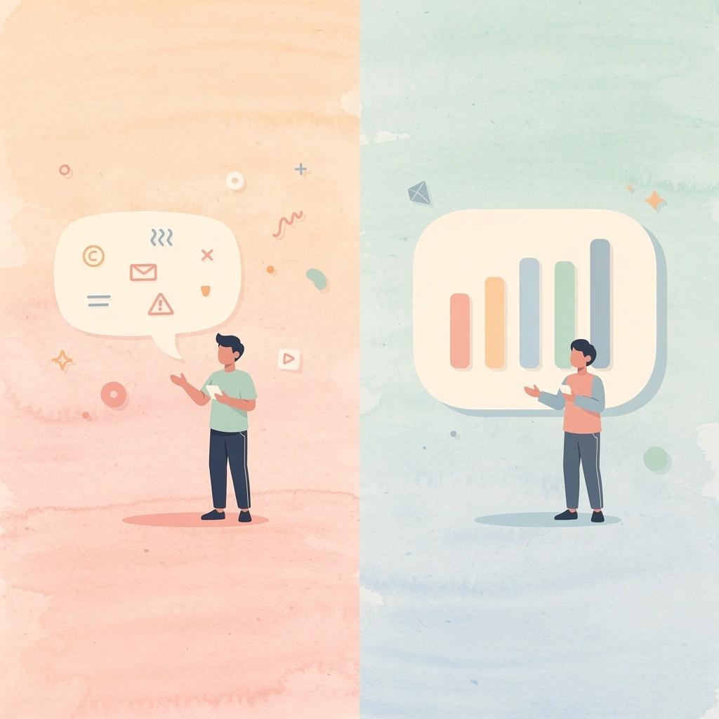 Scene showing two contrasting approaches: fast AI use versus responsible AI use