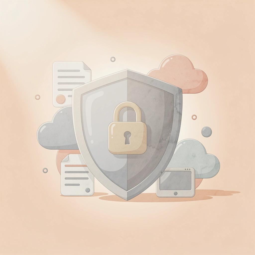 Shield scene illustrating AI client confidentiality protection
