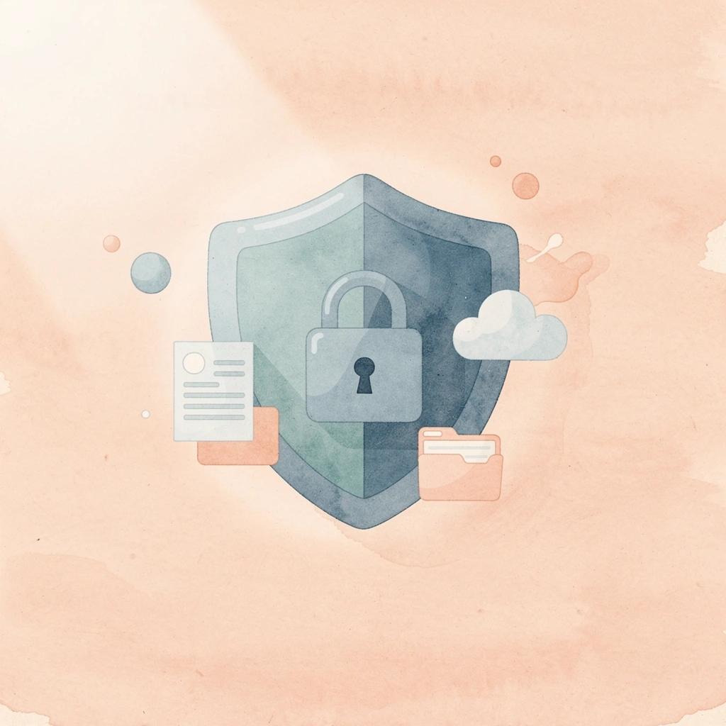 Shield protecting a vault representing IOLTA client fund protection