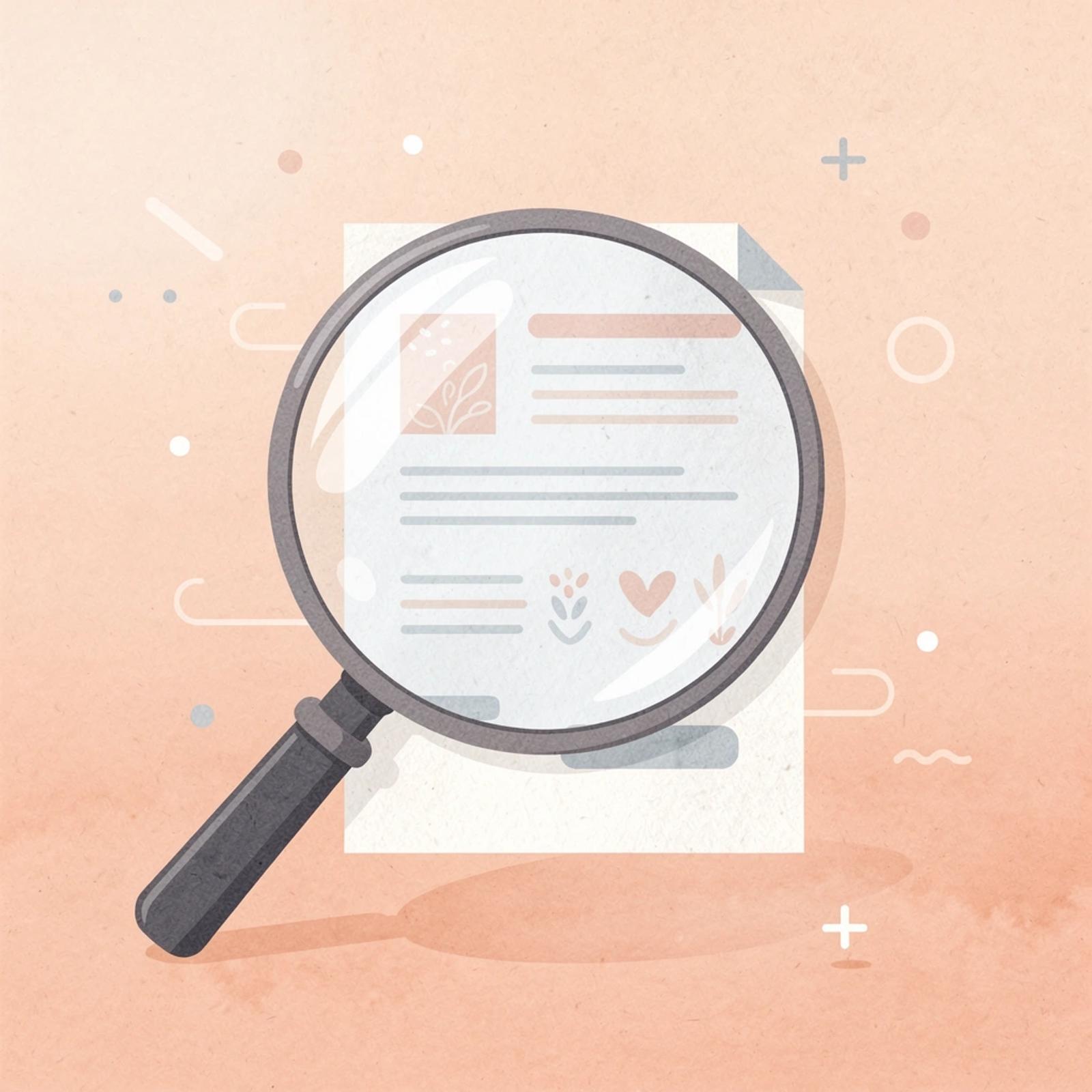 Magnifying glass examining a document representing hidden errors in AI legal output