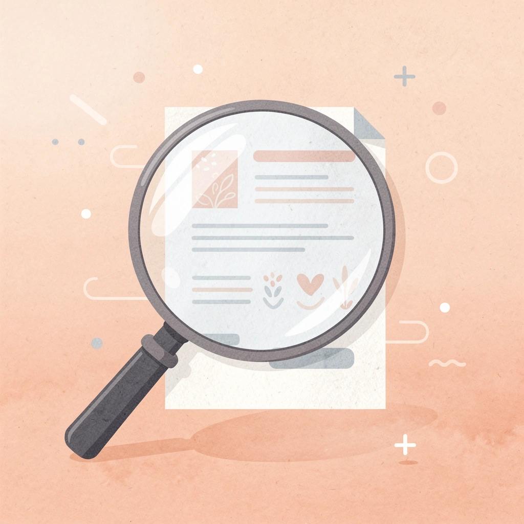 Magnifying glass examining a document representing hidden errors in AI legal output