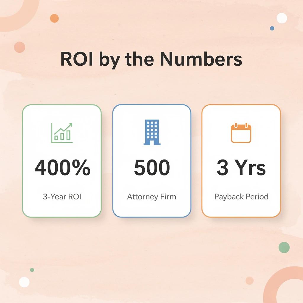 Infographic showing key ROI statistics from Forrester's Total Economic Impact study of CoCounsel Legal
