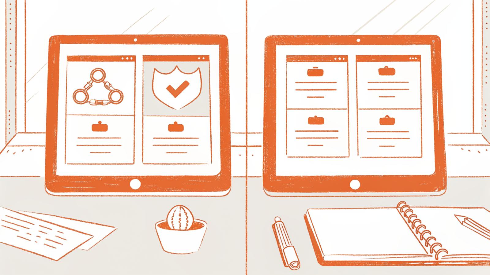 AI legal research platforms compared side by side on glowing tablet screens