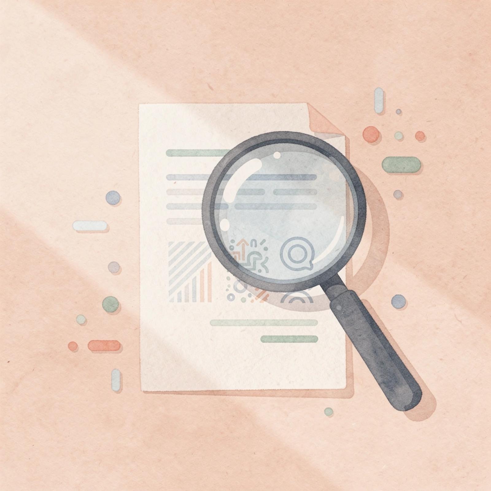 Scene of a magnifying glass examining a legal document, representing source verification in legal AI
