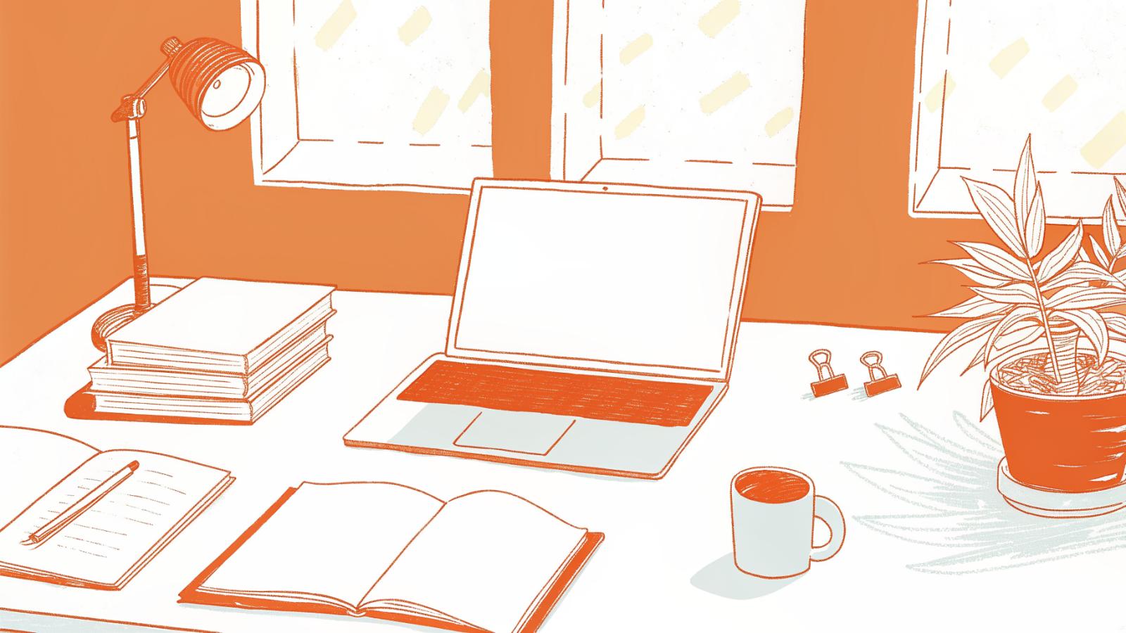 Solo attorney's desk with open casebook, magnifying glass, legal folders, and AI glow panel