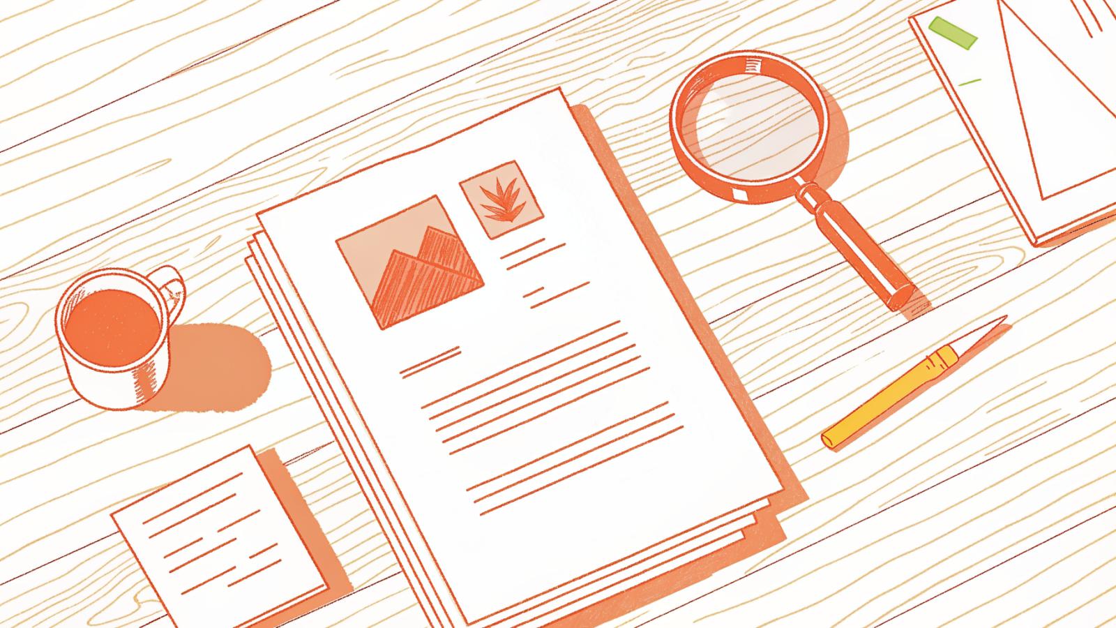 Magnifying glass exposing a hollow citation on a legal brief, two AI platform comparison cards beside it