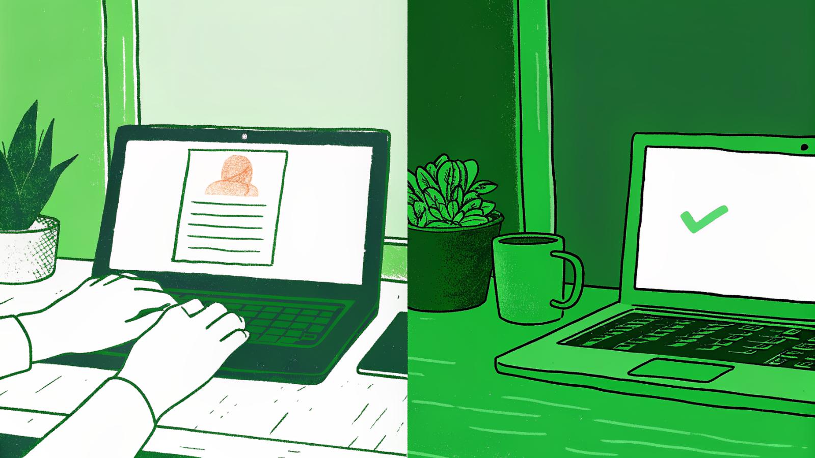 Solo attorney's desk split between a flagged fake citation and a verified AI legal research result
