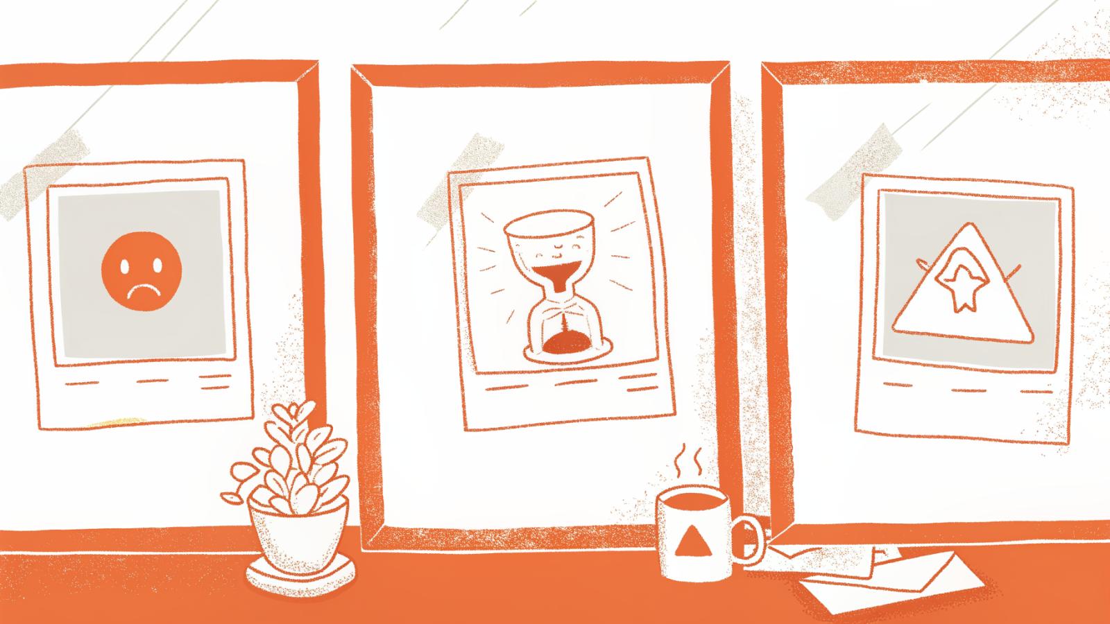 Three icons showing context-switching tabs, overflowing inbox, and cracked hourglass draining a solo lawyer's billable hours