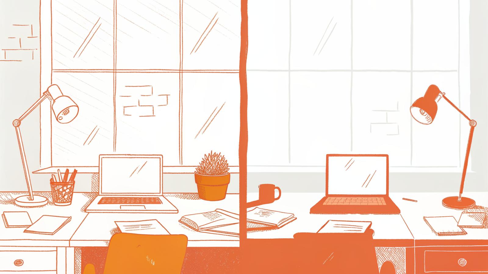 Solo lawyer's desk transforms from fragmented paper workflow to streamlined AI legal research