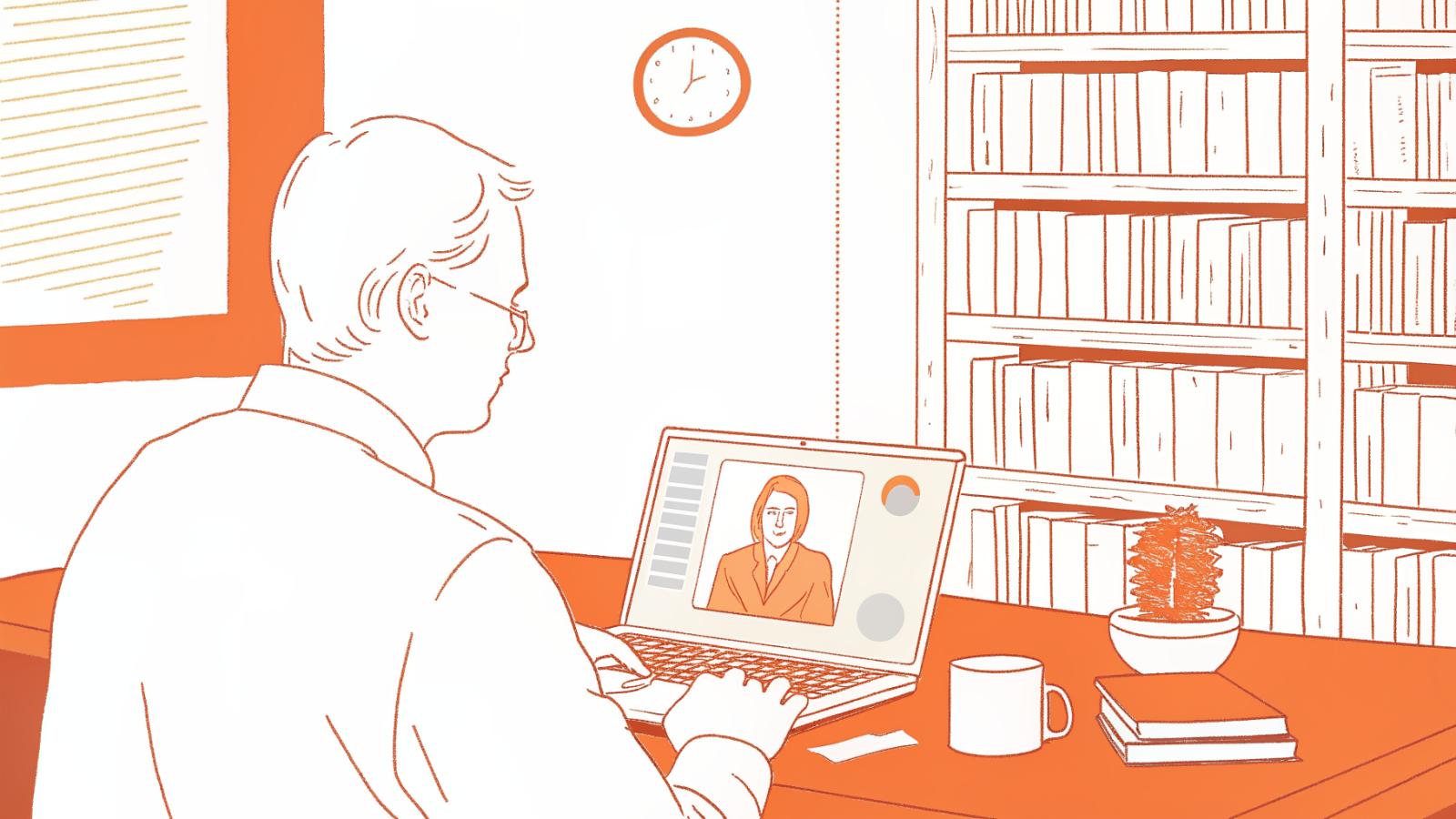 Solo attorney querying legal AI on laptop, replacing towering law books with instant cited answers