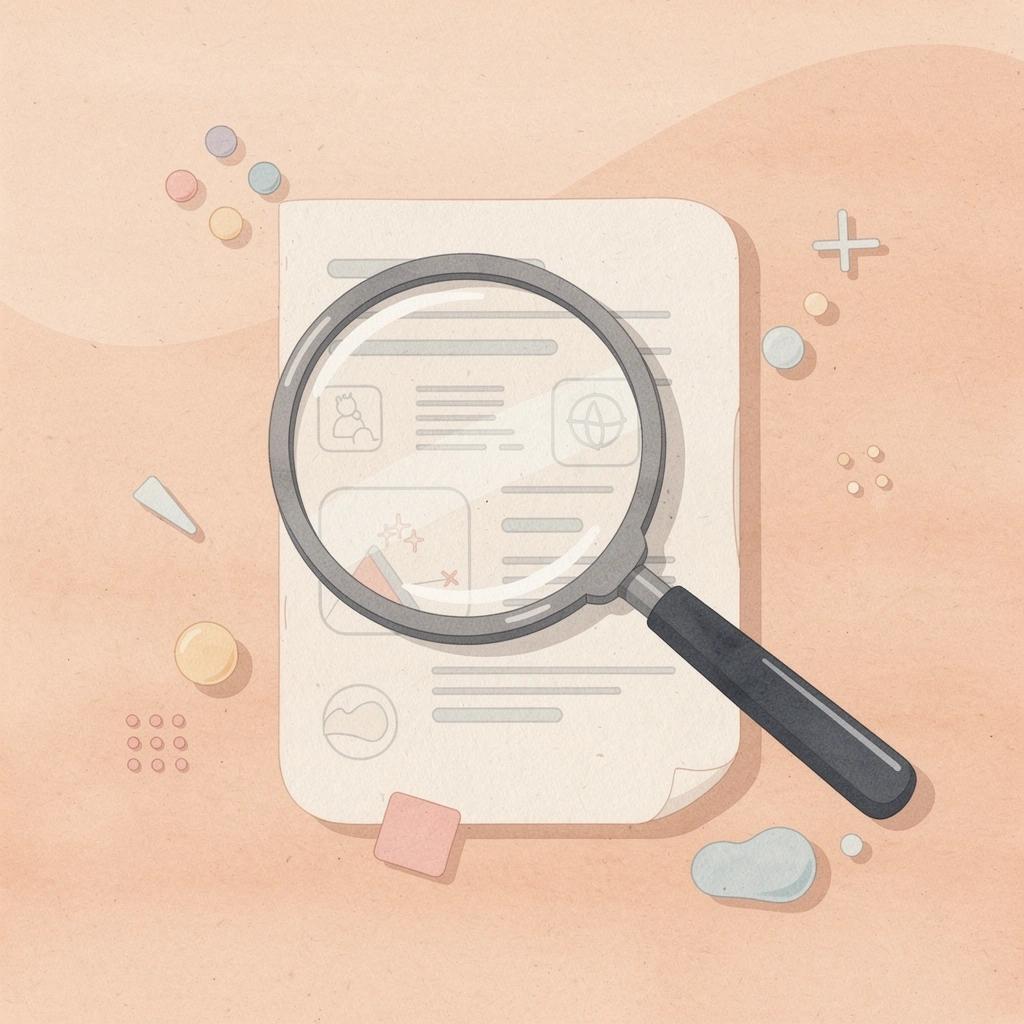 Magnifying glass examining a document representing billability analysis