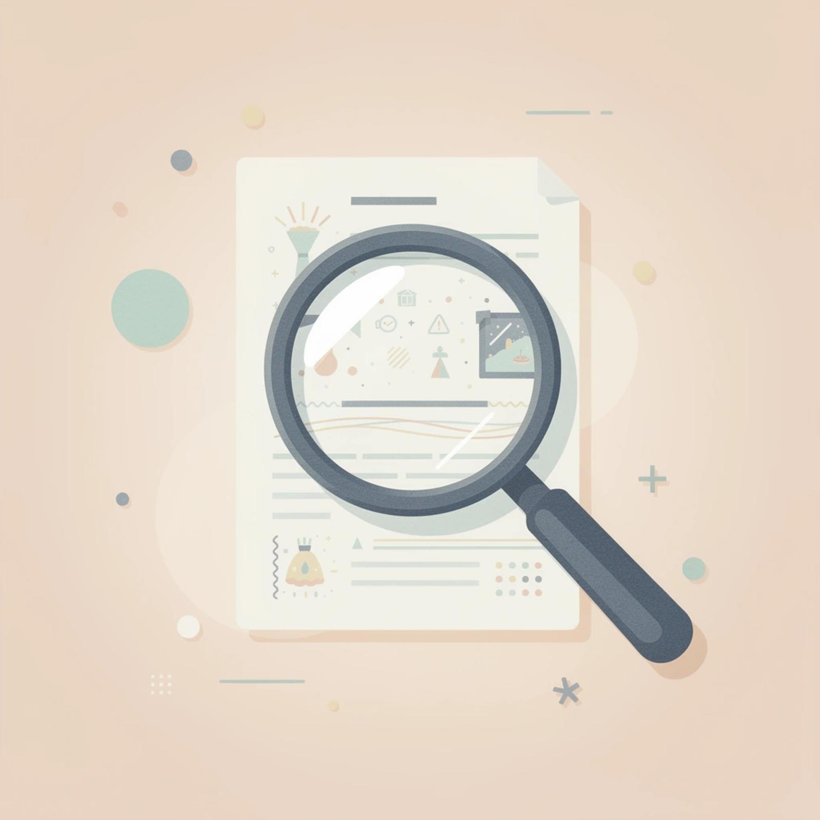 Magnifying glass examining legal documents representing practice-area specific AI prompt research