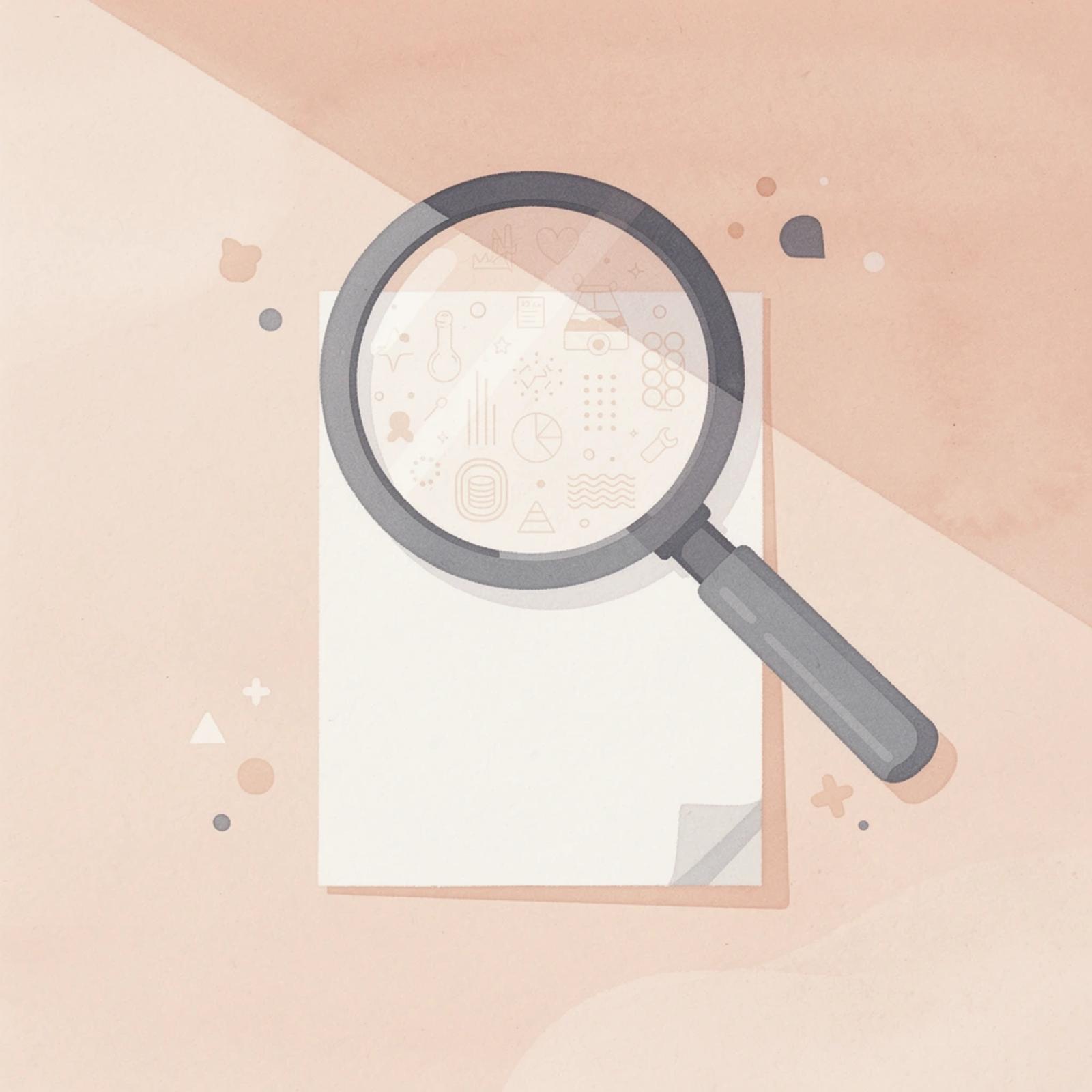 Scene of magnifying glass examining legal research documents representing AI-powered legal analysis
