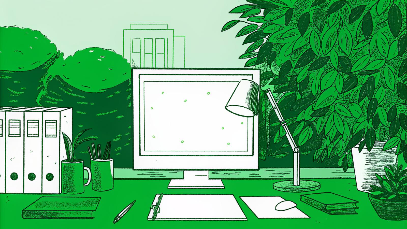 Attorney desk with AI-assisted legal review documents, glowing abstract panel, and law firm essentials