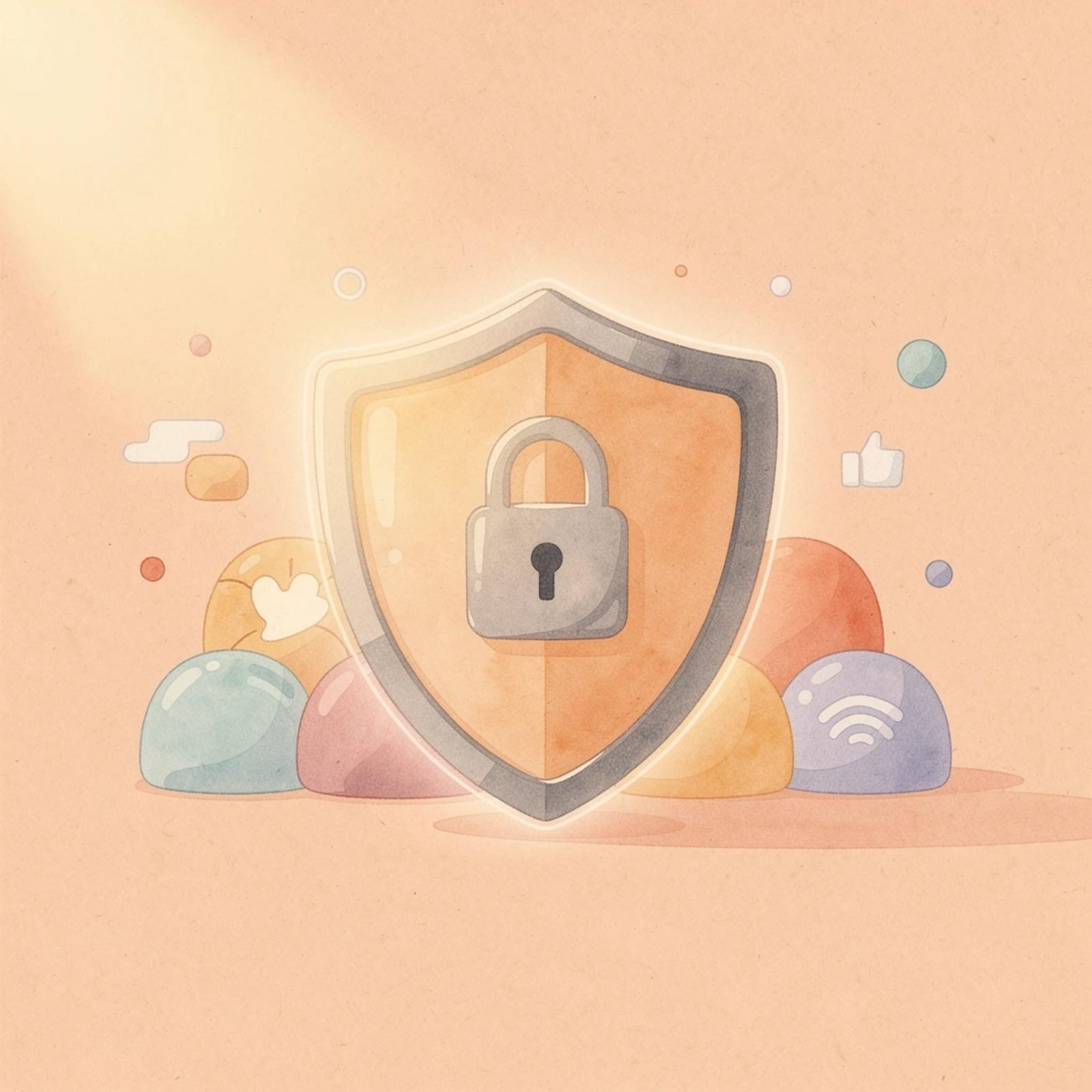 Scene of a shield protecting legal documents representing AI contract review security