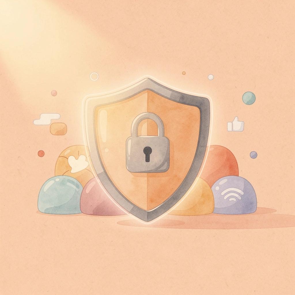 Scene of a shield protecting legal documents representing AI contract review security