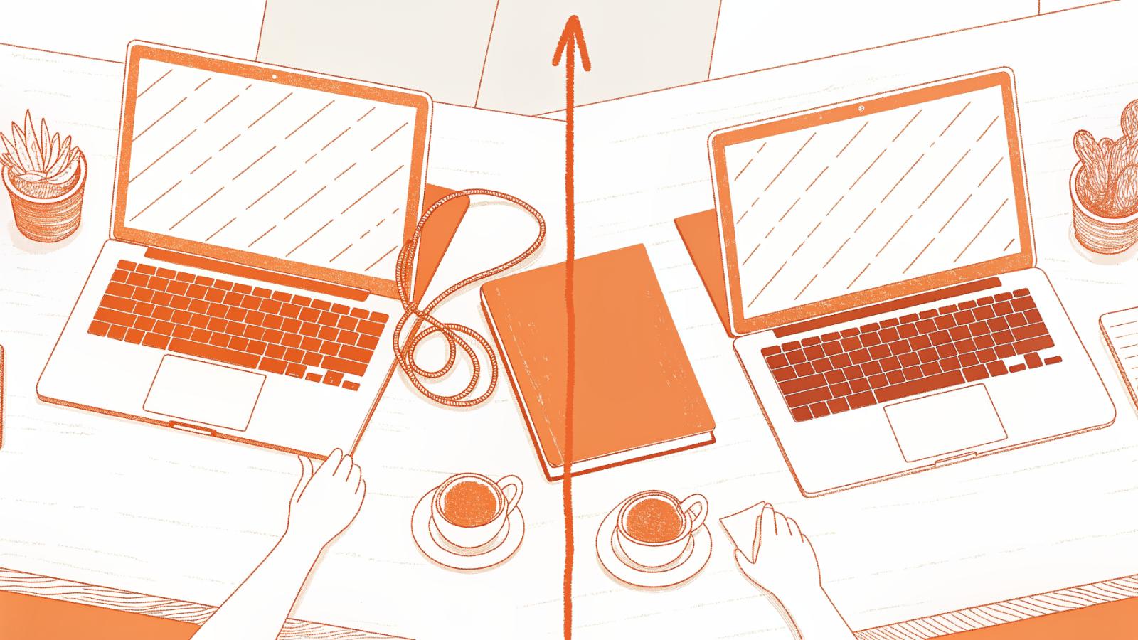 Solo lawyer's desk comparing external database tether versus native integrated legal corpus