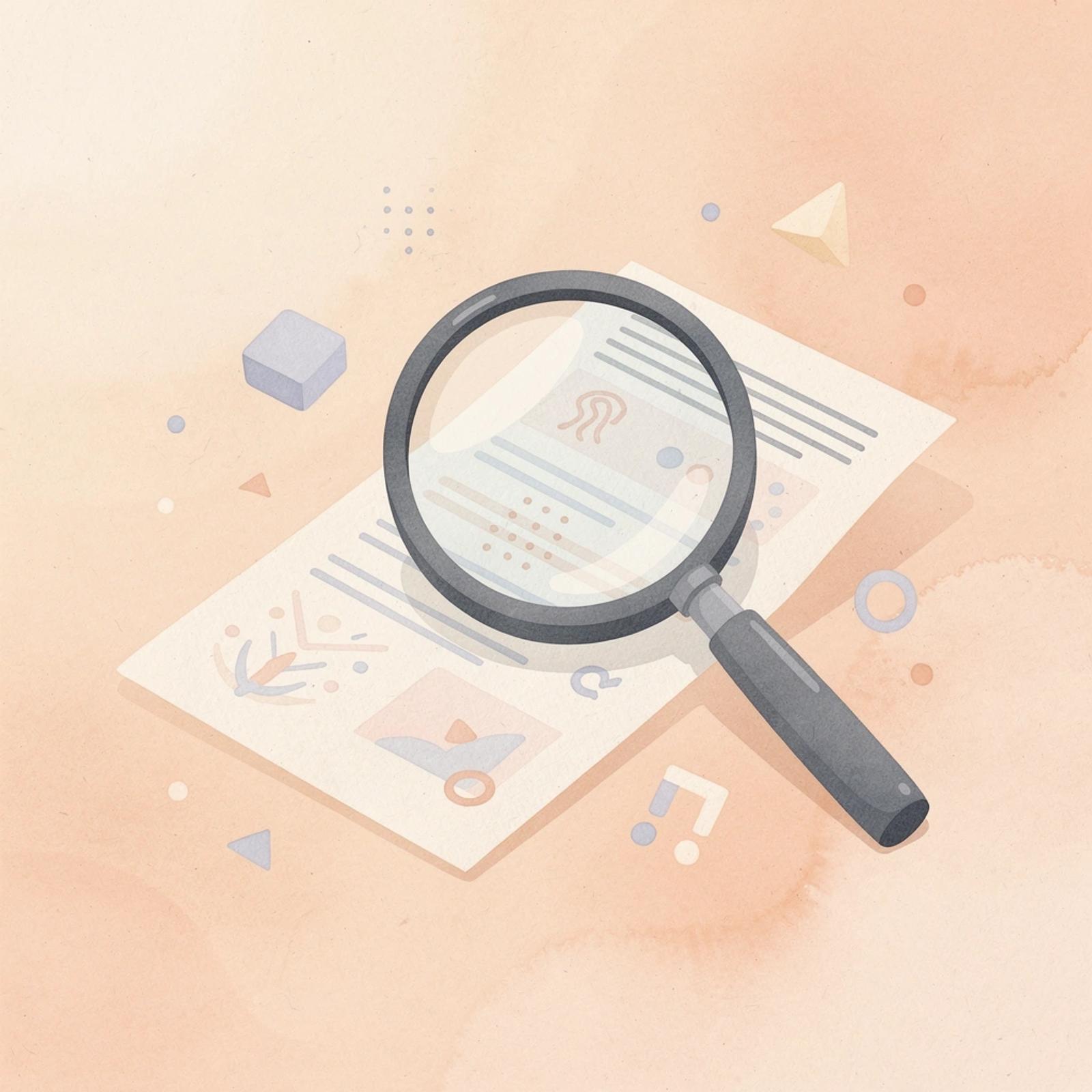 Scene of a magnifying glass examining legal documents representing deep case law research