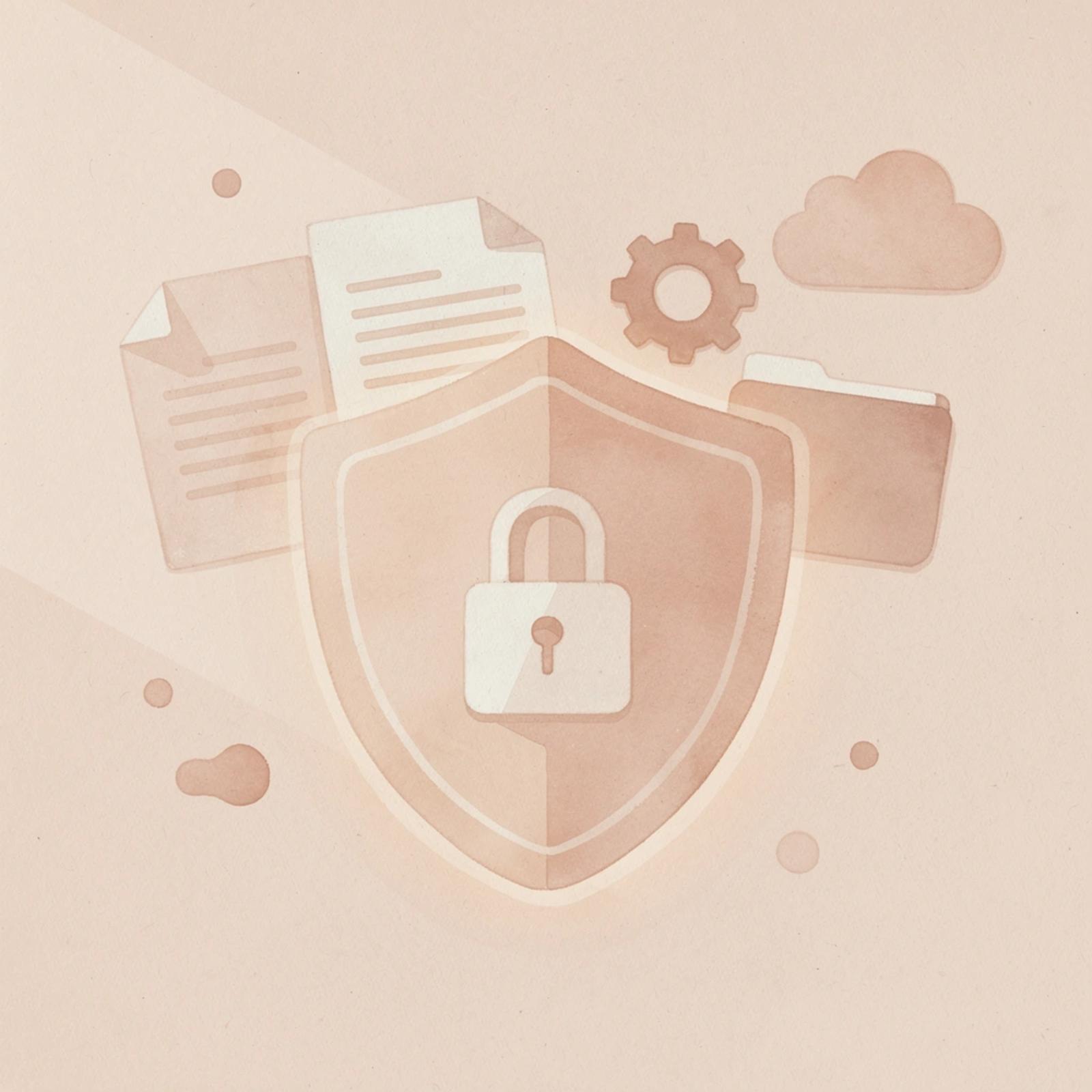 Shield protecting legal documents and funds representing IOLTA compliance