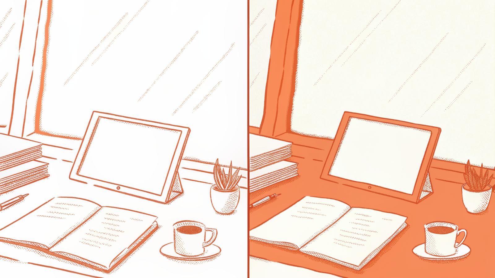 Two citation style cards comparing italicized and plain case name formatting on a desk