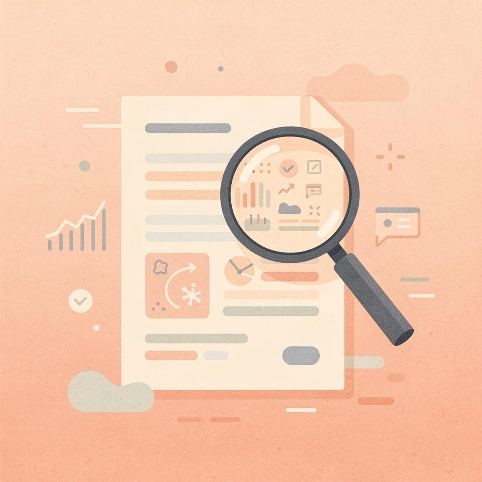 Scene of legal research being conducted with magnifying glass over documents