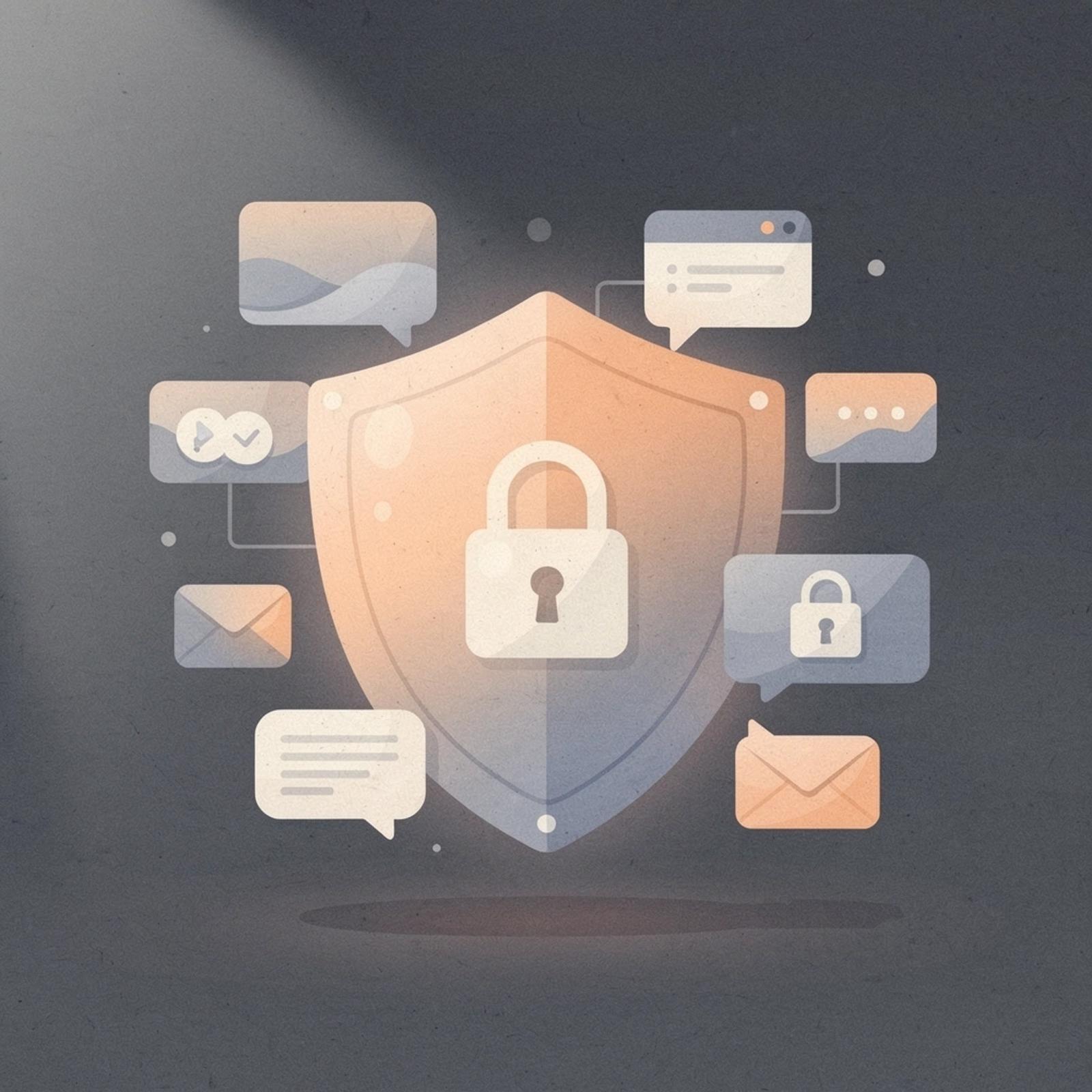 Shield scene illustrating AI security protecting confidential client information