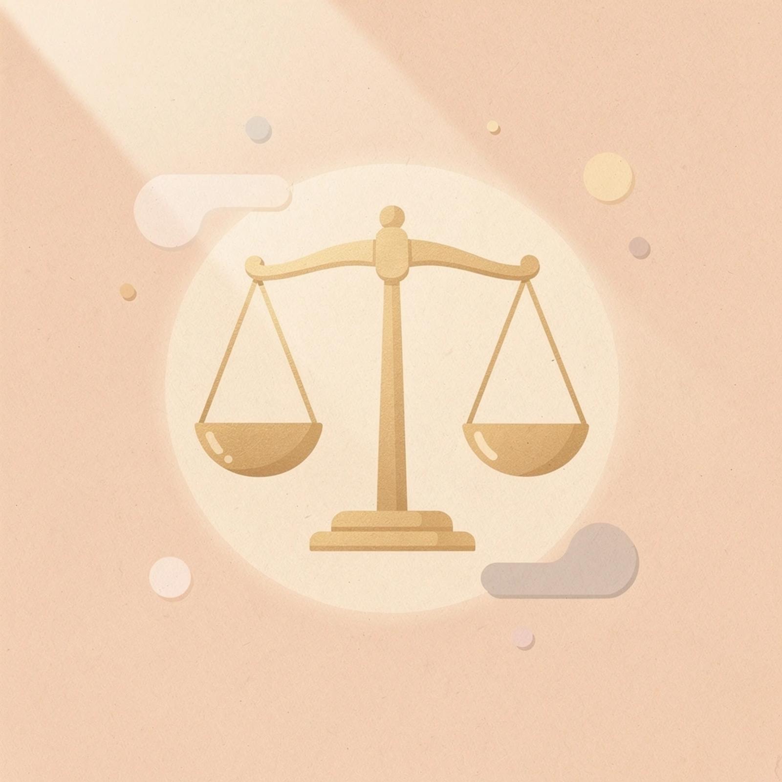Scales of justice icon representing AI in legal practice management