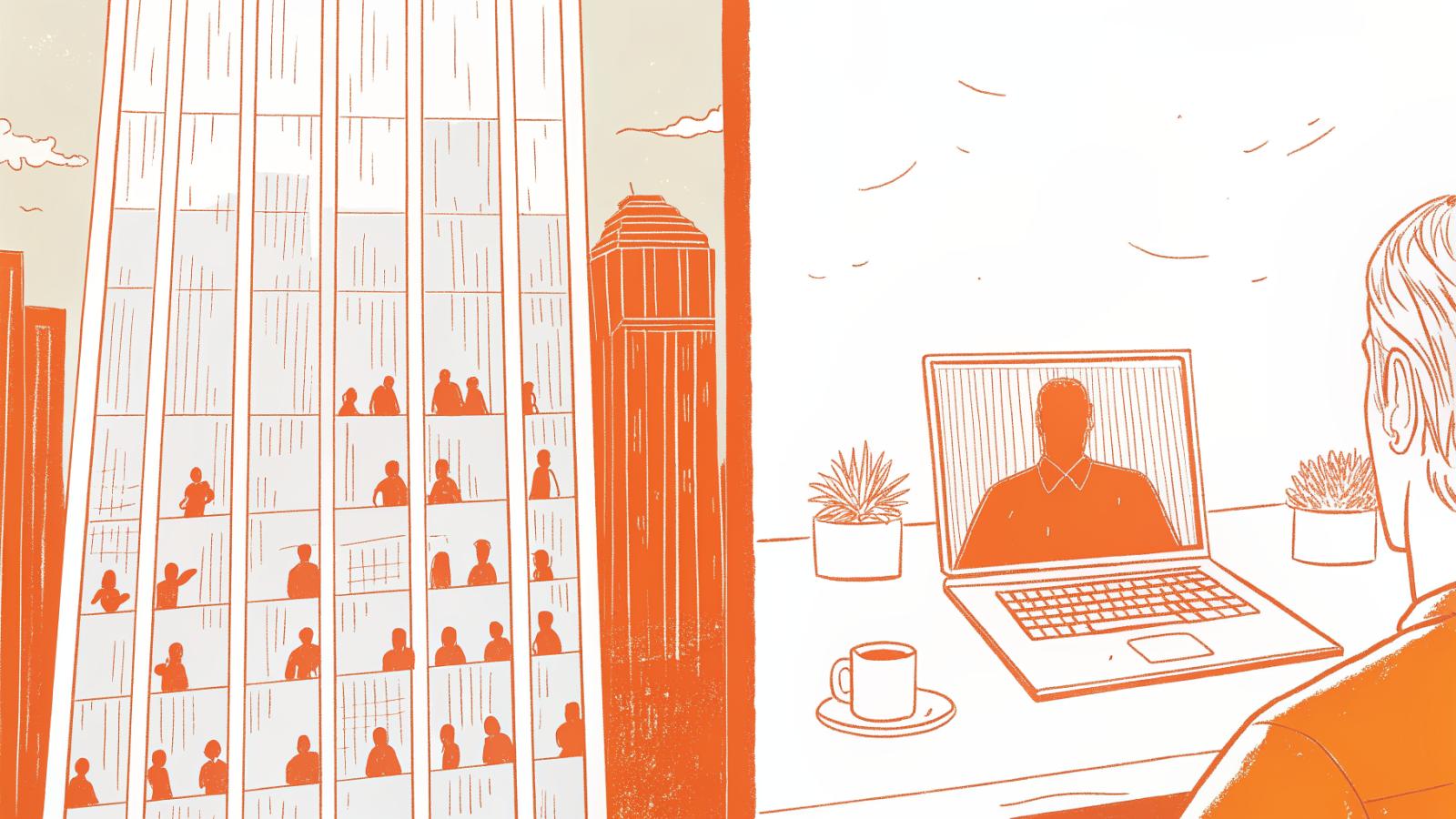 Enterprise AI skyscraper versus solo attorney's modest desk, highlighting the scale mismatch