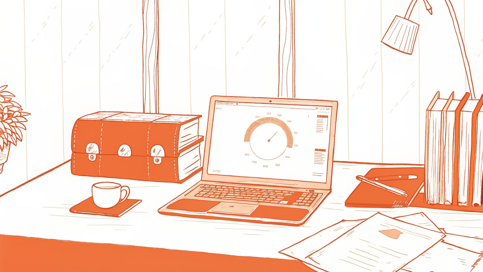 Attorney's desk with AI judicial analytics dashboard beside a denied motion brief