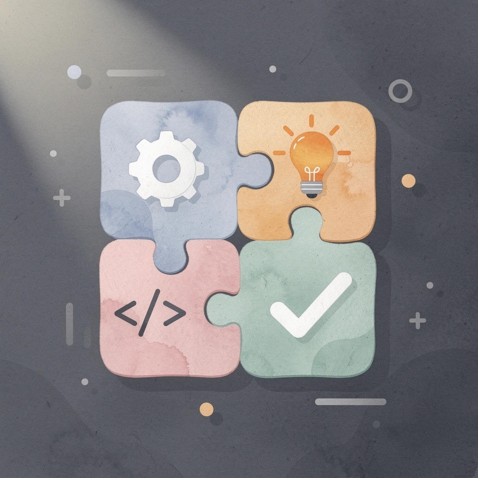 Scene illustration of puzzle pieces fitting together, representing seamless legal workflow integration