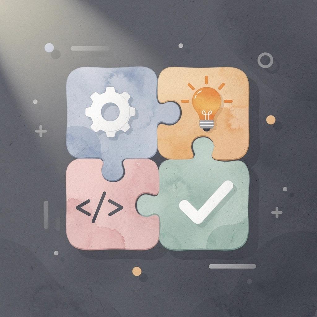 Scene illustration of puzzle pieces fitting together, representing seamless legal workflow integration
