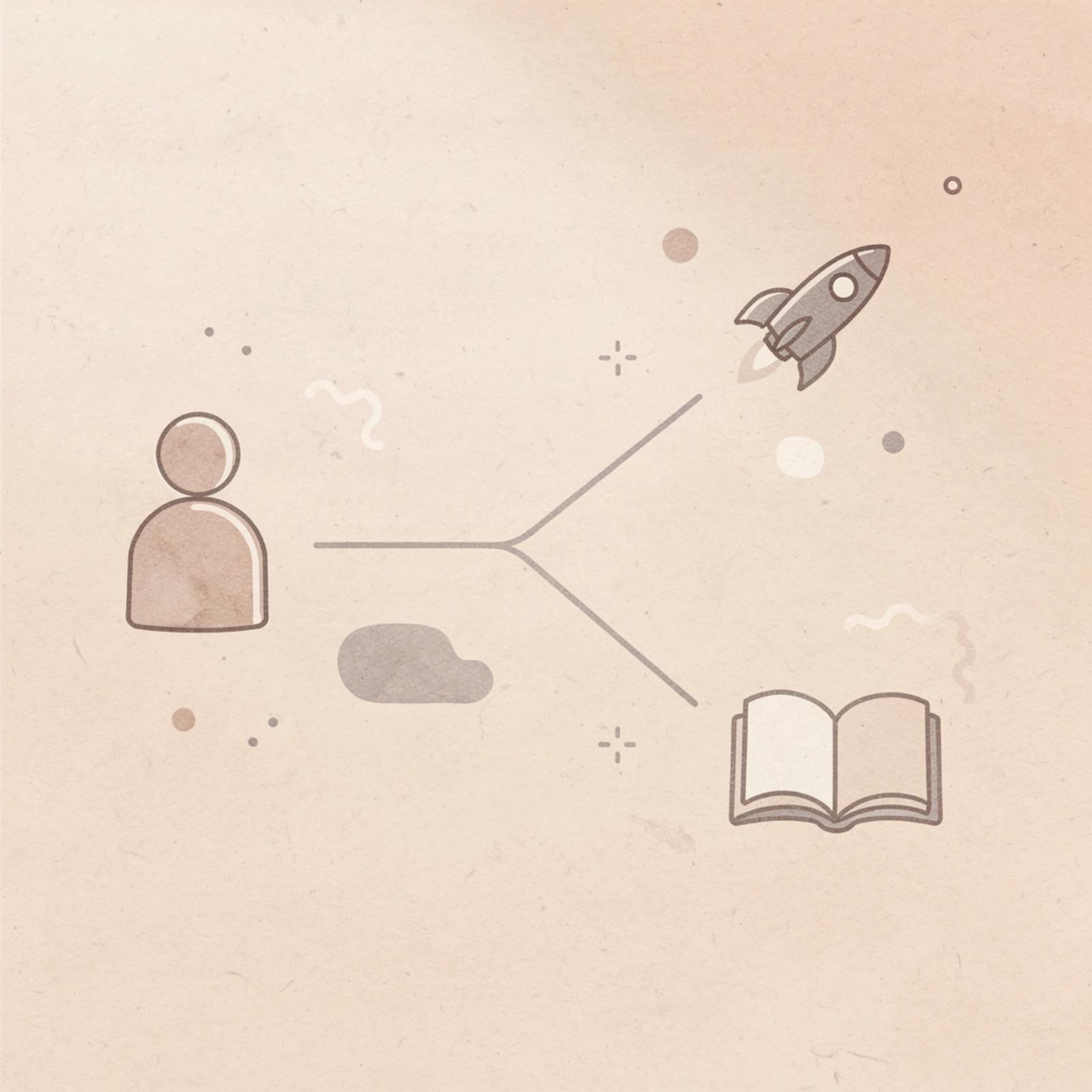 Icon showing an objection splitting into two legal outcome paths