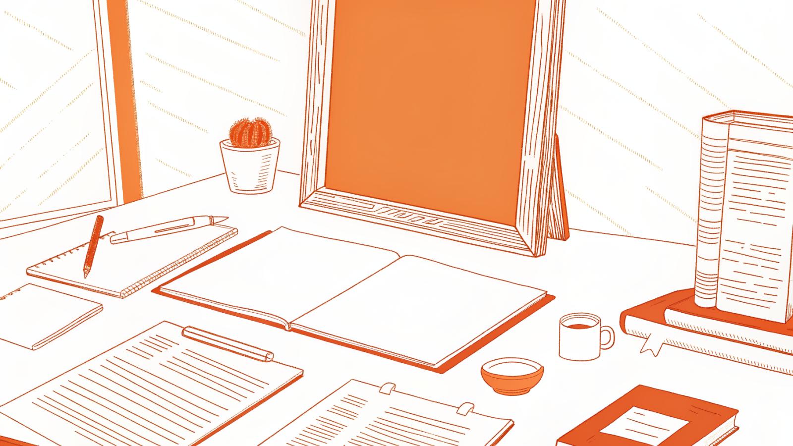 Solo lawyer's desk with open casebook, AI panel, and highlighted legal documents