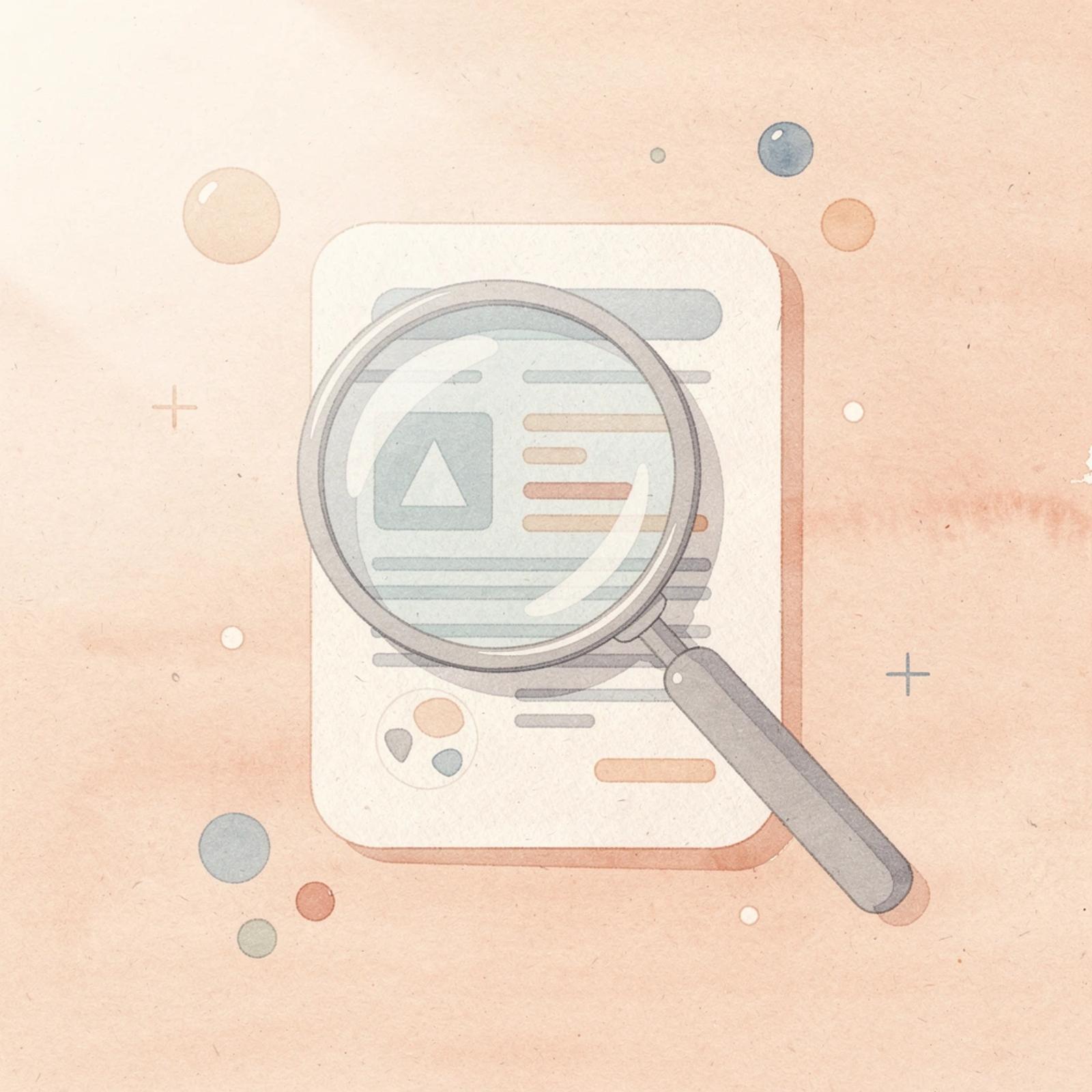 Scene of a magnifying glass examining a contract document representing AI contract review