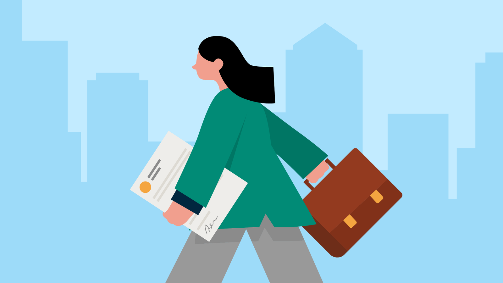woman going to work - Law Clerk