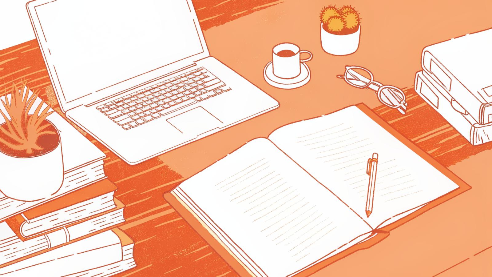 Solo attorney desk with law books, brief, magnifying glass, and glowing AI research panel